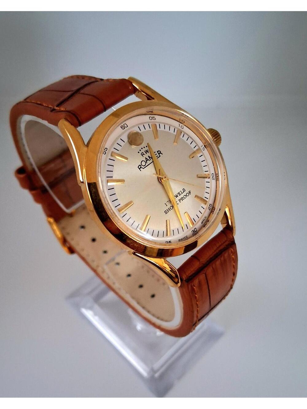 Vintage Roamer Men's Leather Mechanical Watch RARE